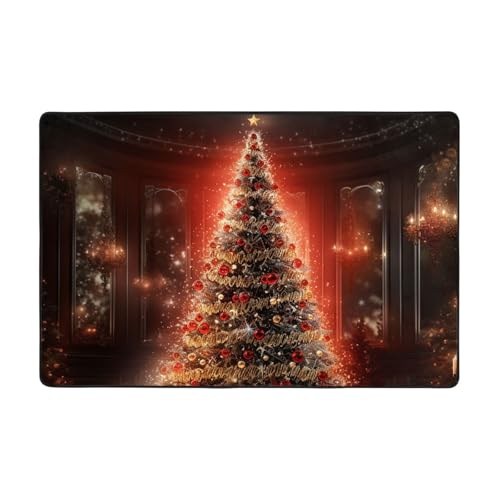 Weihnachtsbaum-Teppich, glitzernd, modern, kurzer Plüsch, ultraweich, für Eingangsbereich, waschbar, rutschfest, für Wohnzimmer, Schlafzimmer, Büro, Wohnheim, Heimdekoration, 183 x 122 cm Weihnachtsbaum-Teppich, glitzernd, modern, kurzer Plüsch, ultraweich, für Eingangsbereich, waschbar, rutschfest, für Wohnzimmer, Schlafzimmer, Büro, Wohnheim, Heimdekoration, 183 x 122 cm von DDTKLSNV