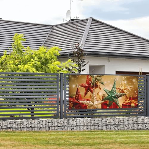 Weihnachtssterne Banner und Schilder, Wandbehang, Banner mit Seil zum Aufhängen, 89 x 180 cm, Party-Banner, Schild, Poster, Party-Hintergründe, Innen- und Außenbereich, Neujahr, Abschlussfeier von DDTKLSNV