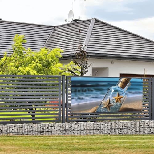 Wishing Bottle Seascape Banner und Schilder, Wandbehang, Banner mit Seil zum Aufhängen, 61 x 129 cm, Party-Banner, Schild, Poster, Party-Hintergründe, Innen- und Außenbereich, Neujahr, Abschlussfeier von DDTKLSNV