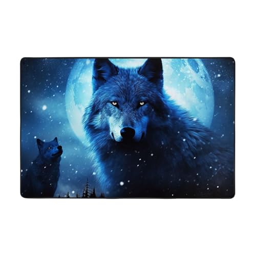 Wolfs Moderner Teppich, kurzer Plüsch, ultraweich, für Eingangsbereich, waschbar, rutschfeste Fußmatten, Überwurf-Teppiche für Wohnzimmer, Schlafzimmer, Büro, Wohnheim, Heimdekoration, 183 x 122 cm Wolfs Moderner Teppich, kurzer Plüsch, ultraweich, für Eingangsbereich, waschbar, rutschfeste Fußmatten, Überwurf-Teppiche für Wohnzimmer, Schlafzimmer, Büro, Wohnheim, Heimdekoration, 183 x 122 cm von DDTKLSNV