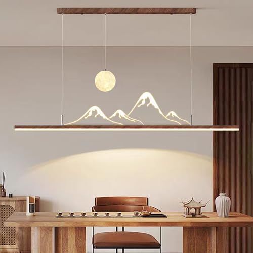 DDYY 150cm LED Pendelleuchte Esstisch dimmbar Moderne Hängeleuchte Mit Fernbedienung Linear design hängelampe esstisch Höhenverstellbar Esstischlampe hängend Esszimmer Küche büro (L150cm) von DDYY
