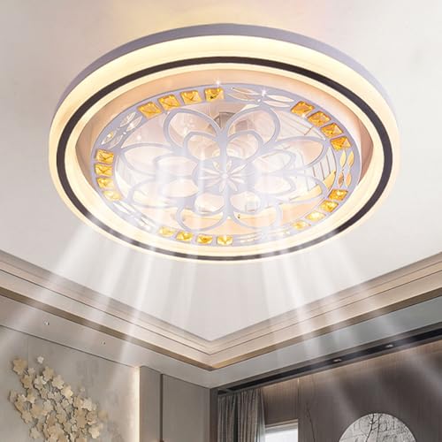 DDYY Deckenventilator mit Beleuchtung und Fernbedienung Leise, Moderne Dimmbar Deckenleuchte mit Ventilator 36W Deckenlampe Ventilator mit Licht für Schlafzimmer Wohnzimmer Lampe Weiß 51cm DDYY Deckenventilator mit Beleuchtung und Fernbedienung Leise, Moderne Dimmbar Deckenleuchte mit Ventilator 36W Deckenlampe Ventilator mit Licht für Schlafzimmer Wohnzimmer Lampe Weiß 51cm von DDYY