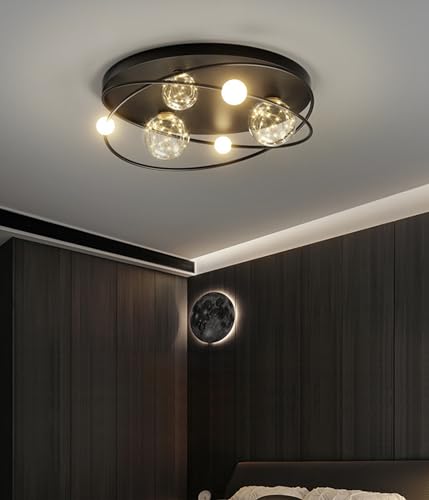 DDYY LED Deckenleuchte Dimmbar mit Fernbedienung Deckenlampe 35W Modern Wohnzimmerlampe Schwarz Schlafzimmer Deckenlampe für Schlafzimmer Kinderzimmer küche Esszimmer Deckenbeleuchtung Lampe von DDYY