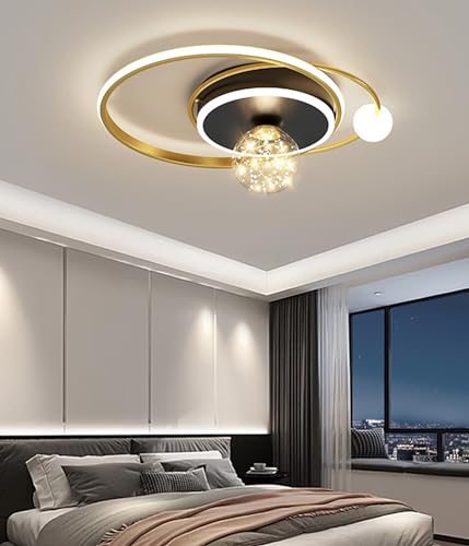 DDYY LED Deckenleuchte Dimmbar mit Fernbedienung Deckenlampe 40W Modern Wohnzimmerlampe Gold Schlafzimmer Deckenlampe für Schlafzimmer, Kinderzimmer, küche, Esszimmer Deckenbeleuchtung Lampe von DDYY