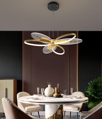 DDYY LED Dimmbar Pendelleuchte Modern 54W Neu Entwurf Hängelampe Pendellampe höhenverstellbar mit Fernbedienung kreativ Hängeleuchte für Esstisch bedroom Wohnzimmer deckenlampe hängend von DDYY