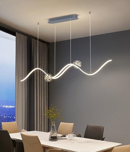 DDYY LED Dimmbar Pendelleuchte Modern Neu Entwurf sternenklarer Himmel Hängelampe höhenverstellbar Pendellampe mit Fernbedienung Hängeleuchte für Esstisch Wohnzimmer deckenlampe hängend (grau) von DDYY