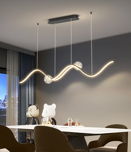 DDYY LED Dimmbar Pendelleuchte Modern Neu Entwurf sternenklarer Himmel Hängelampe höhenverstellbar Pendellampe mit Fernbedienung Hängeleuchte für Esstisch Wohnzimmer deckenlampe hängend (schwarz) von DDYY