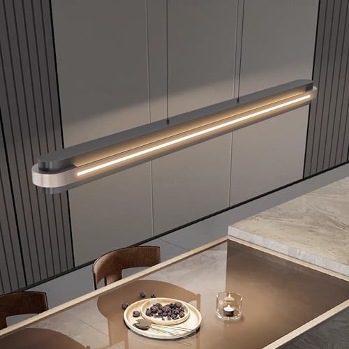 Dimmbare Moderne LED Pendelleuchte Esstisch 86W Hängeleuchte Mit Fernbedienung Hängelampe Linear Kücheninsel Leuchten Hängend 120Cm Höhenverstellbar Kronleuchter Esszimmer Büro Küche Schwarz (L120CM) Dimmbare Moderne LED Pendelleuchte Esstisch 86W Hängeleuchte Mit Fernbedienung Hängelampe Linear Kücheninsel Leuchten Hängend 120Cm Höhenverstellbar Kronleuchter Esszimmer Büro Küche Schwarz (L120CM) von DDYY