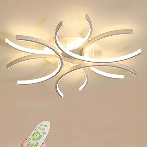 LED Wohnzimmer Lampen Dimmbar Deckenleuchte mit Fernbedienung Modern Weiß Creative Designer Acryl Schirm Deckenlampe Mode Decke Beleuchtung Esstischlampen Schlafzimmerlampe Küche Licht (60cm/72W) von DDYY
