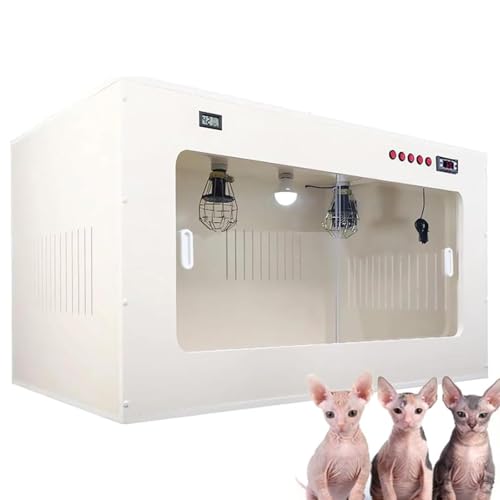 Brutkasten für Welpen Brutkasten for Haustiere Mit Heizung,Inkubator for Hunde,Kätzchen,Neugeborene,Zuchtbox for Haustiere,Brutkasten for Haustiere,Wurfkiste Katzen,White-80 * 50 * 50cm von DDZJTPP