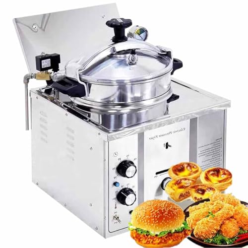 DDZJTPP 16L-Hochdruckfritteuse Für Den Gewerblichen Gebrauch, Edelstahl-Hochdruck-Hähnchenofen, Gewerbliche Fritteuse, Ideal Für Frittiertes Hähnchen, Snackbars Und Restaurants DDZJTPP 16L-Hochdruckfritteuse Für Den Gewerblichen Gebrauch, Edelstahl-Hochdruck-Hähnchenofen, Gewerbliche Fritteuse, Ideal Für Frittiertes Hähnchen, Snackbars Und Restaurants von DDZJTPP