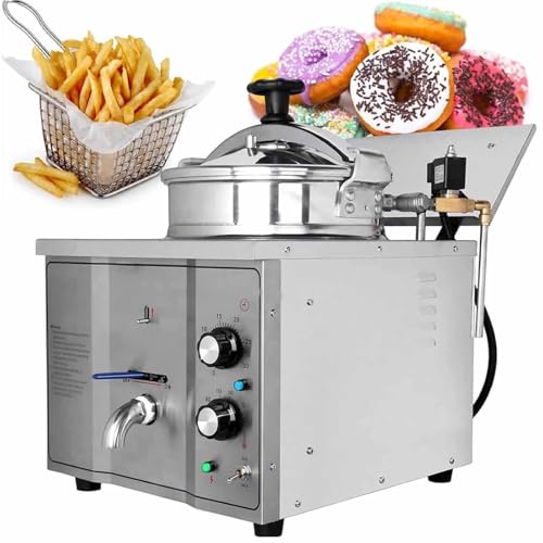 DDZJTPP 3000W-Gewerbliche Fritteuse, 16L-Elektro-Druckluftfritteuse für die Arbeitsplatte, Pommesfritteuse aus Edelstahl, Temperaturregelung 50-200 °C, Brathähnchenherd, für Küche, Zuhau DDZJTPP 3000W-Gewerbliche Fritteuse, 16L-Elektro-Druckluftfritteuse für die Arbeitsplatte, Pommesfritteuse aus Edelstahl, Temperaturregelung 50-200 °C, Brathähnchenherd, für Küche, Zuhau von DDZJTPP