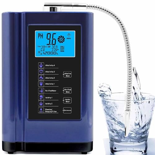 DDZJTPP Alkaline Säurewasser Maschine, 3,5-10,5 Ph 7 Modi Startseite Alkaline Wasser Filter, 600 Bis -500 Mv Wasser-Ionisator Wasserfiltermaschine, 8000 Liter Pro Filter,Blue von DDZJTPP