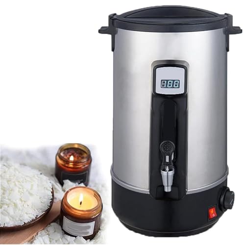 DDZJTPP DIY-Kerzenherstellungsset, Elektrischer Wachsschmelzer, Edelstahl-Kerzenwachsschmelztopf Für Sojawachs, Bienenwachs, Kokosnusswachs, 86-230 °F Temperaturregler,12L von DDZJTPP