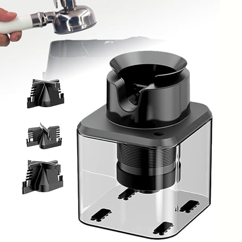 DDZJTPP Elektrische Siebträger-Reinigungsmaschine, Knock Box, 58Mm Kaffee-Siebträger-Reinigungsbürste, Automatischer Siebträger-Reiniger Mit 3 Verschiedenen Bürstenformen von DDZJTPP
