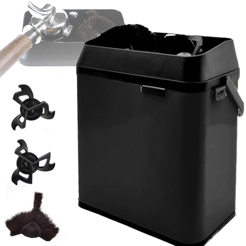 DDZJTPP Elektrische Siebträger-Reinigungsmaschine,150W Knock Box Kaffee-Siebträgerreiniger,300 U/Min Kaffee-Siebträger-Reinigungsbürste Mit 2 Schabern Und 1 Bürstenkopf Für Zuhause,Café,Black von DDZJTPP