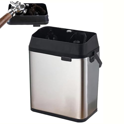 DDZJTPP Elektrische Siebträger-Reinigungsmaschine,150W Knock Box Kaffee-Siebträgerreiniger,300 U/Min Kaffee-Siebträger-Reinigungsbürste Mit 2 Schabern Und 1 Bürstenkopf Für Zuhause,Café,Silver von DDZJTPP