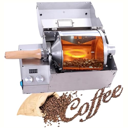 DDZJTPP Elektrischer Kaffeeröster,Mehrzweck-Backröster Mit Elektrischem Heizrohr, Kapazität 100-400g, Einstellbare Temperatur Und Geschwindigkeit, Zum Backen Von Kaffee, Rohen Bohnen von DDZJTPP