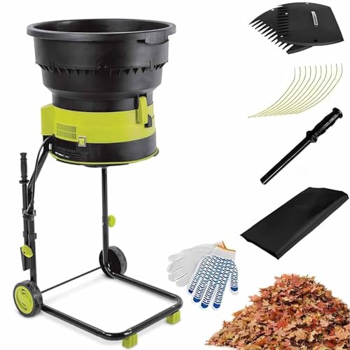 DDZJTPP Elektrischer Laubmulcher Aktenvernichter 2500W,8000 U/Min Zerkleinerer,Gartenreinigungswerkzeug,Kompostiermaschine Mit Rädern Und Aufbewahrungstasche Für Einfache Wartung,60mxPowercord von DDZJTPP
