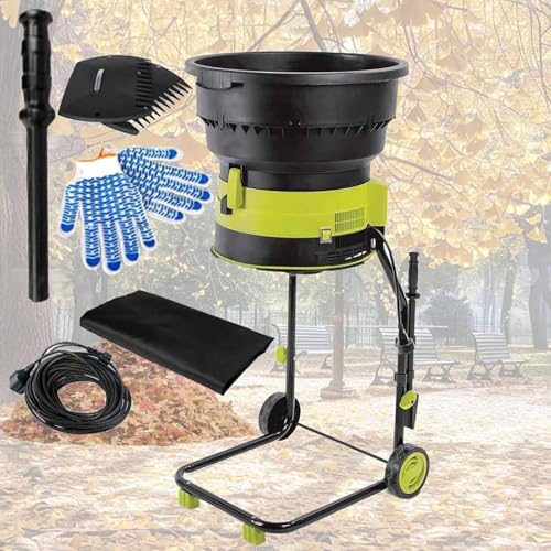 DDZJTPP Elektrischer Laubmulcher-Komposthäcksler,Kabelgebundener Garten-Laubzerkleinerer Mit Rädern Und Aufbewahrungstasche, 8000 U/Min Elektrischer Häcksler, Für Hofreinigung,30mxPowercord von DDZJTPP