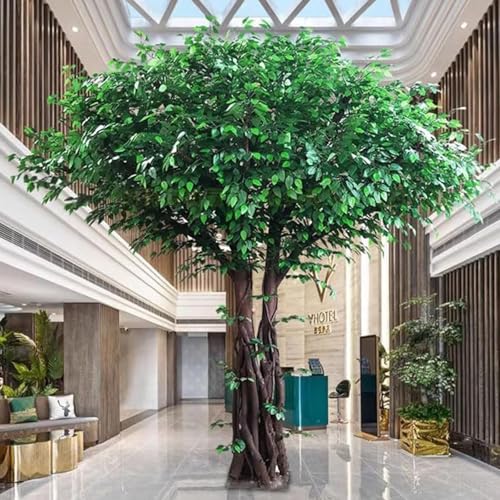 DDZJTPP Großer Künstlicher Banyan Baum Künstliche Grünpflanze Für Die Landschaftsgestaltung Atemberaubender Wunschbaum Für Die Innen Und Außendekoration Von Wohnzimmer,2.5x2.5m/8.2x8.2ft von DDZJTPP