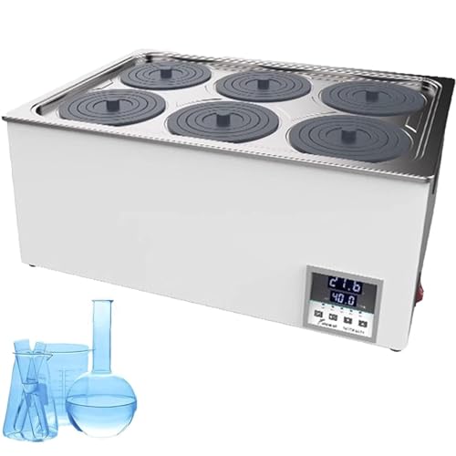 DDZJTPP Labor-Wasserbad, Digitaler Thermostatischer Wasserbadheizer, Edelstahl-Thermostat-Heizgerät, Labor-Heizgerät mit wählbaren Öffnungen für Experimente,6Hole DDZJTPP Labor-Wasserbad, Digitaler Thermostatischer Wasserbadheizer, Edelstahl-Thermostat-Heizgerät, Labor-Heizgerät mit wählbaren Öffnungen für Experimente,6Hole von DDZJTPP