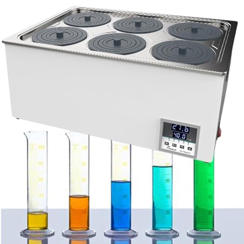 DDZJTPP Laborbäder Wasserbäder with Timer Function Digital Thermostatic Wasserbad Labor Water Bath Heater für chemisch-biologische Experiment,6Hole von DDZJTPP