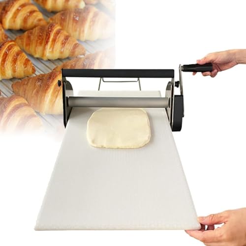 DDZJTPP Manuelle Faltbare Teigausrollmaschine,Edelstahl Pizzamaker,Einstellbare Teigdicke 0,5-27 Mm Für Gebäck,Pizza Und Croissants - Für Den Gewerblichen Und Privaten Gebrauch,Rs101 von DDZJTPP