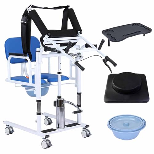 DDZJTPP Patientenlifter Patienten Transfer Lift Stuhl, Körperlifter Bett Toilettenstuhl, Hydraulischer Transferstuhl Mit Rollen, Bett Toilettenstuhl Mit 180° Geteiltem Sitz,Blue DDZJTPP Patientenlifter Patienten Transfer Lift Stuhl, Körperlifter Bett Toilettenstuhl, Hydraulischer Transferstuhl Mit Rollen, Bett Toilettenstuhl Mit 180° Geteiltem Sitz,Blue von DDZJTPP