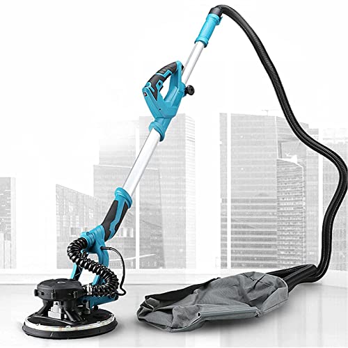 Trockenbauschleifer mit Automatischem Vakuumsystem (1800W), 5-Gang Getriebe, 1000-2100RPM Teleskop Langhalsschleifer, mit LED-Licht, faltbarem Griff und Vakuumbeutel von DDZJTPP