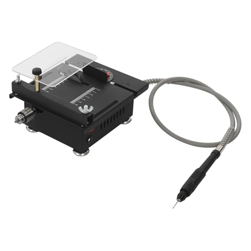 Mini Tischkreissäge mit Klingen, 100 W Elektrische Tischsäge Multifunktionale Tischkreissäge für Schneiden, Schleifen, Gravieren und Bohren von DDZcozy