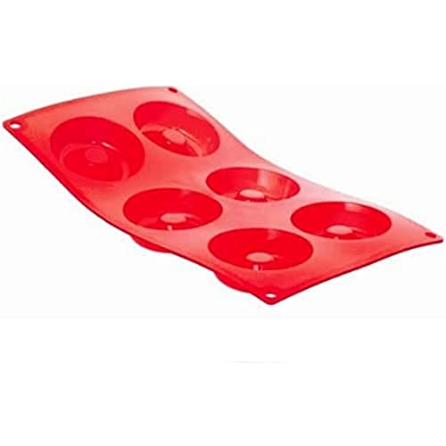 Moul Flex De Buyer 1903.01 Silikon-Backform – 6 Moule à Savarin démontable Kuchen, rot von DE BUYER