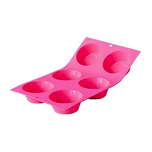 de Buyer 1950.01 Backform Moul'flex Fauchon für 6 Muffins, Silikon, Rosa von DE BUYER