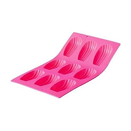 de Buyer Fauchon Moul'Flex 1950.02 Silikon-Backform, für 9 Madeleines, Pink von DE BUYER