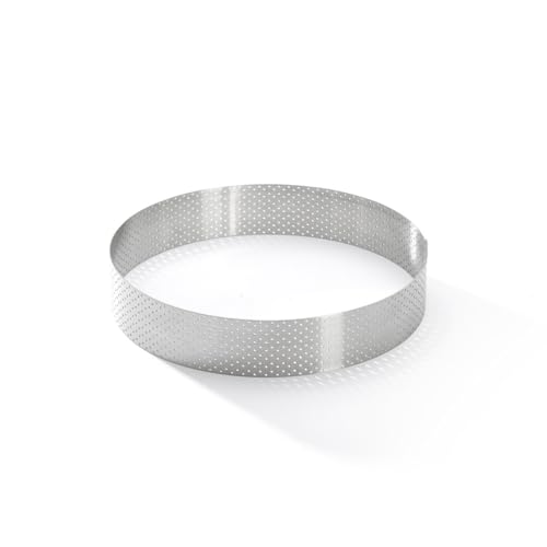de Buyer - Runder Tortenring VALRHONA aus perforiertem Edelstahl - Durchmesser 18,5 cm, Höhe 3,5 cm - 3098.07 von DE BUYER