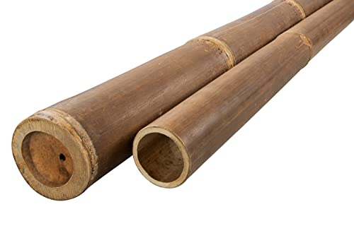 DE-COmmerce® Bambuspfosten Bambusrohr Bambusstangen für Sichtschutz Zaun Montage Bambus Dekoration Rohr aus Bambus NIGRA 100 cm - Ø 8-10 cm von DE-COmmerce