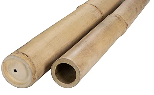 DE-COmmerce® Bambuspfosten Bambusrohr Bambusstangen für Sichtschutz Zaun Montage Bambus Dekoration Rohr aus Bambus Natur - 200 cm - Ø 6-8 cm von DE-COmmerce