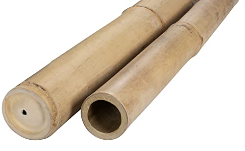 DE-COmmerce® Bambuspfosten Bambusrohr Bambusstangen für Sichtschutz Zaun Montage Bambus Dekoration Rohr aus Bambus Natur - 200 cm - Ø 8-10 cm von DE-COmmerce