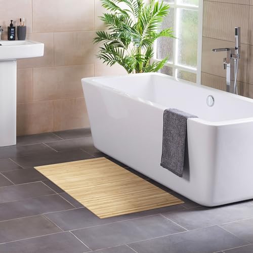 DE-COmmerce Badteppich aus Bambus Lines Pure 80 x 150 cm Badematte Badvorleger Duschmatte rutschhemmend DE-COmmerce Badteppich aus Bambus Lines Pure 80 x 150 cm Badematte Badvorleger Duschmatte rutschhemmend von DE-COmmerce