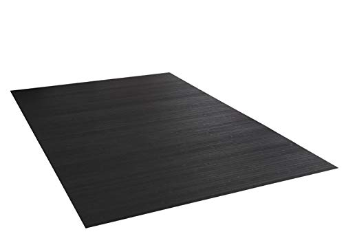 DE-COmmerce Bambusteppich Massive Ebony, 50x80 cm, 17mm gehärtete Stege, Teppich ohne Bordüre, Bambusmatte von DE-COmmerce