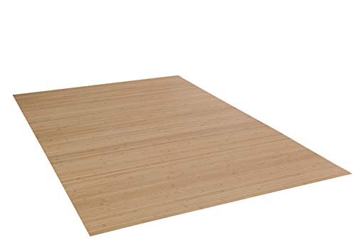 DE-COmmerce Bambusteppich Massive Pure, 75x240 cm, 17mm gehärtete Stege, Teppich ohne Bordüre, Bambusmatte von DE-COmmerce