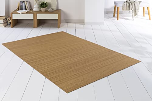 DE-COmmerce Bambusteppich SOLID Gold 140x200 cm extra breite 50mm Stege I die Neue Generation Bambusteppich I kein Bordürenteppich I Teppich I Wohnzimmer I Küche I Made IN Germany von DE-COmmerce