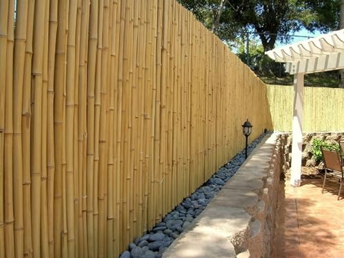 DE-COmmerce Hochwertiger Garten Zaun Sichtschutz Bambus ATY Nature I Garten, Terrasse, Balkon Sichtschutz Bambus mit geschlossenen Rohren I Windschutz Bambus (HxB) 150 cm x 180 cm von DE-COmmerce