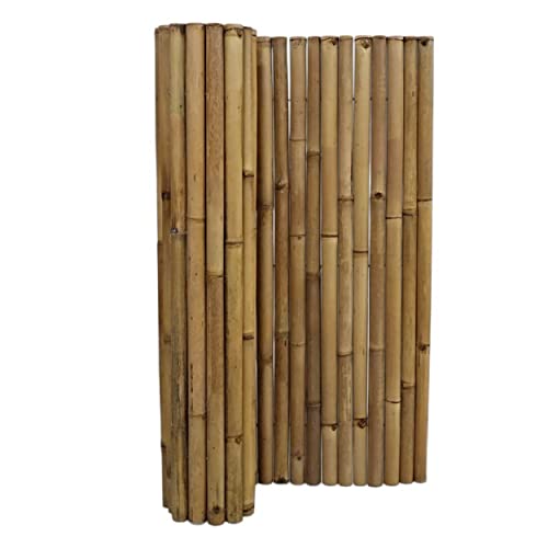 DE-COmmerce Extrem stabiler Bambus Zaun Sichtschutz XL Nature, oben geschlossen, Rollzaun, Gartenzaun, Sichtschutzzaun für Garten, Terrasse, Balkon (BxH) 180 cm x 200 cm von DE-COmmerce