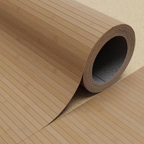 DE-COmmerce Fertigparkett aus Bambus FLEXBAMBOO 550x200 cm Bodenbelag mit rutschhemmender Rückenausstattung 200 cm Breite | Farbe: karbonisiert + versiegelt von DE-COmmerce