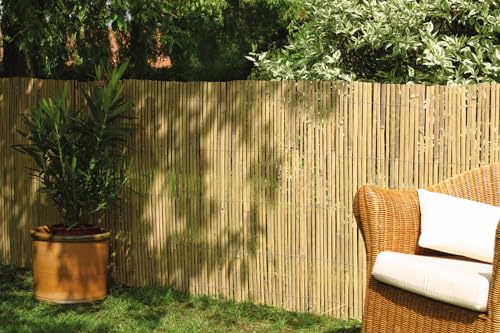 DE-COmmerce® Bambus Zaun Sichtschutz CALAMA extra gehärtet, Balkonsichtschutz, Gartenzaun, Sichtschutzzaun für Garten, Terrasse, Balkon (HxB) 100 x 500 cm von DE-COmmerce