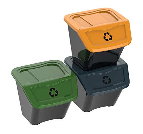 DEA-home ART436 Recyclingbehälter Ecobin, Größe 41 x 41 x 35 cm, schwarz von DEA HOME