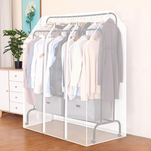 Doppelte Kleiderstange für Kleiderstange, breiter Staubschutz, Kleiderstangen-Abdeckung, Kleiderschutz mit Reißverschluss, für Schlafzimmer, Geschäft, Büro, 1,5 m lange Abdeckung zum Aufhängen (130 x Doppelte Kleiderstange für Kleiderstange, breiter Staubschutz, Kleiderstangen-Abdeckung, Kleiderschutz mit Reißverschluss, für Schlafzimmer, Geschäft, Büro, 1,5 m lange Abdeckung zum Aufhängen (130 x von DEACOLIN