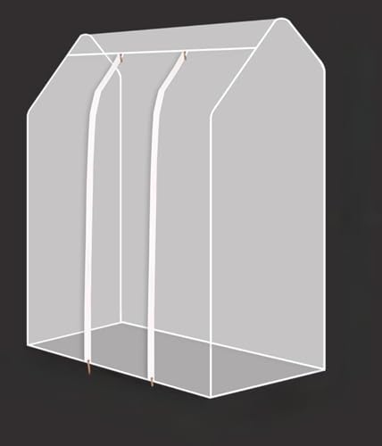 Doppelte Kleiderstangen-Abdeckung für Kleiderstangen, für Zuhause, Geschäft, Büro, 75 cm, durchscheinend, breiter Kleiderständer, Staubschutz mit doppeltem Reißverschluss, wiederverwendbarer Doppelte Kleiderstangen-Abdeckung für Kleiderstangen, für Zuhause, Geschäft, Büro, 75 cm, durchscheinend, breiter Kleiderständer, Staubschutz mit doppeltem Reißverschluss, wiederverwendbarer von DEACOLIN