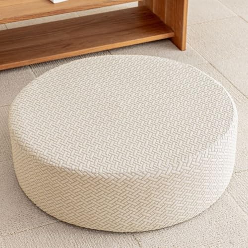 Runder Sitzkissenbezug mit elastischer Unterseite, abnehmbarer gewebter Strohkissenschutz, Meditations-Bodenkissen, Schonbezug für Zimmer, Garten, Terrasse, Yoga (für Durchmesser 70 cm, Höhe 10 cm, Runder Sitzkissenbezug mit elastischer Unterseite, abnehmbarer gewebter Strohkissenschutz, Meditations-Bodenkissen, Schonbezug für Zimmer, Garten, Terrasse, Yoga (für Durchmesser 70 cm, Höhe 10 cm, von DEACOLIN